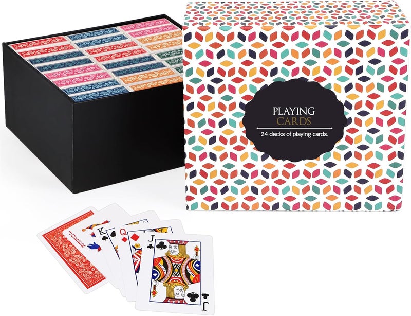 Timenued Playing Cards Bulk,24 Decks of Cards,24 Pack Poker Cards Set,Standard Playing Cards with a Colorful Gift Box,Suitable Various Fun Card Games for Adults and Seniors, Holiday Presents - Image 2